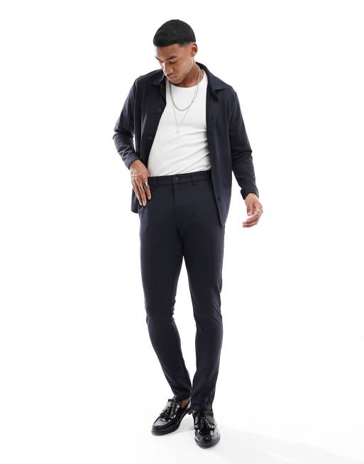 Pantalones de traje azul marino de corte slim de Jack & Jones Premium 