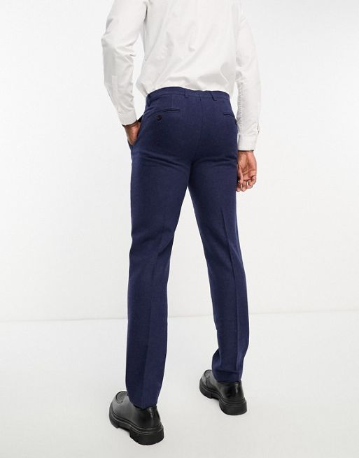 Pantalón formal de corte slim en lana, Gris
