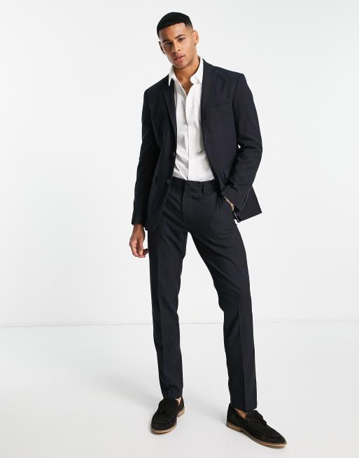 Pantalones de traje azul marino de corte slim de New Look, 3 de 4