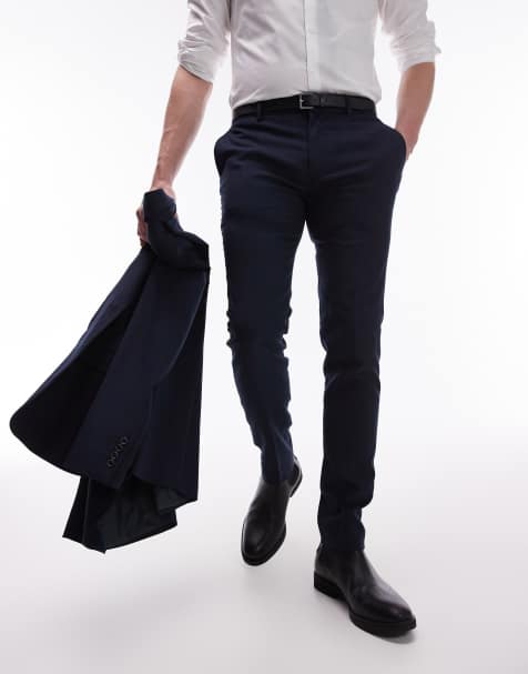 Pantalones De Vestir Elásticos Para Hombres Traje Ajustados