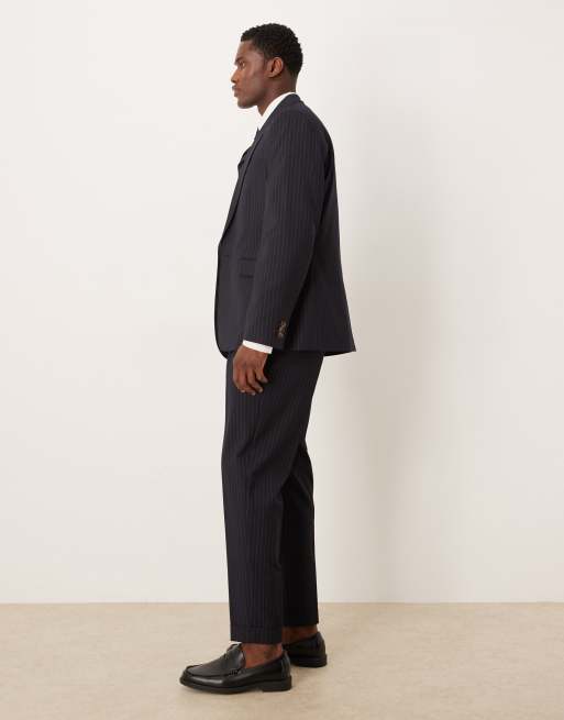 Pantalones de traje azul marino de corte tapered con raya diplomática de ASOS DESIGN, 3 de 5