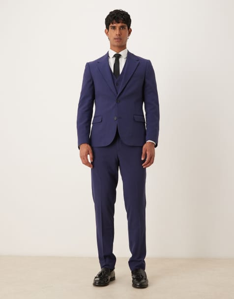 Pantalones de traje azul marino elásticos de corte pitillo de ASOS DESIGN - view 1