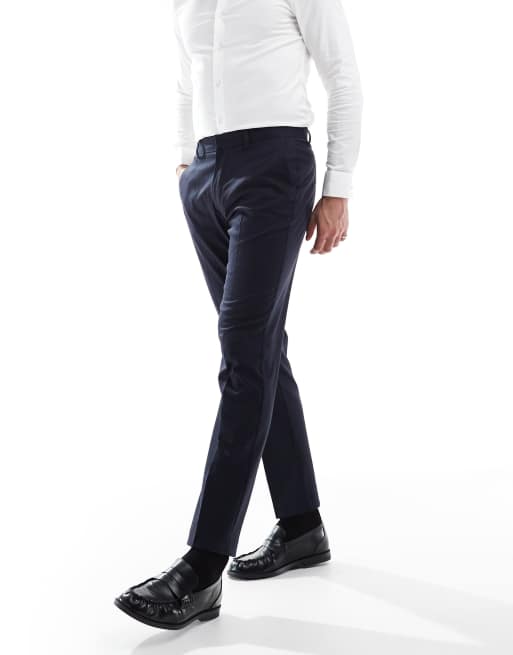 Pantalones de traje azul marino oscuro de corte slim de ASOS DESIGN, 4 de 5