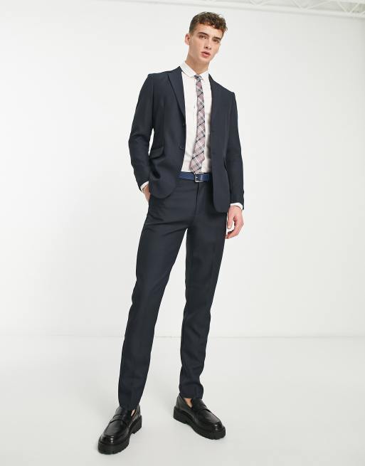Pantalones de traje azul marino oscuro de corte slim de Only & Sons, 4 de 5