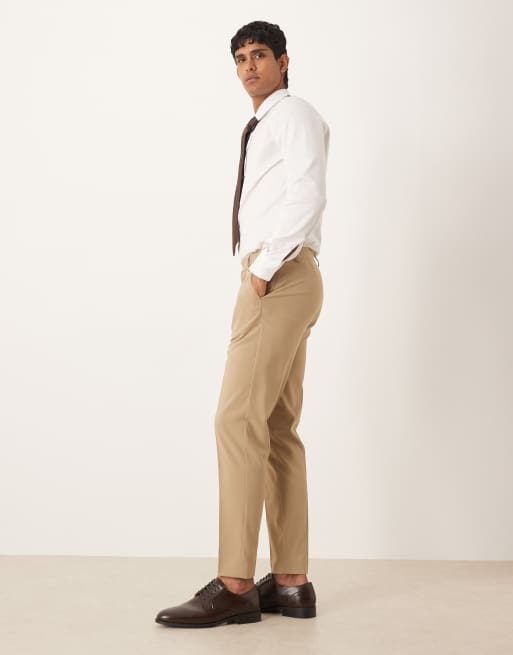 Pantalones de traje beis de corte tapered de ASOS DESIGN, 3 de 5