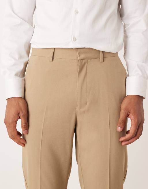 Pantalones de traje beis de corte tapered de ASOS DESIGN, 4 de 5