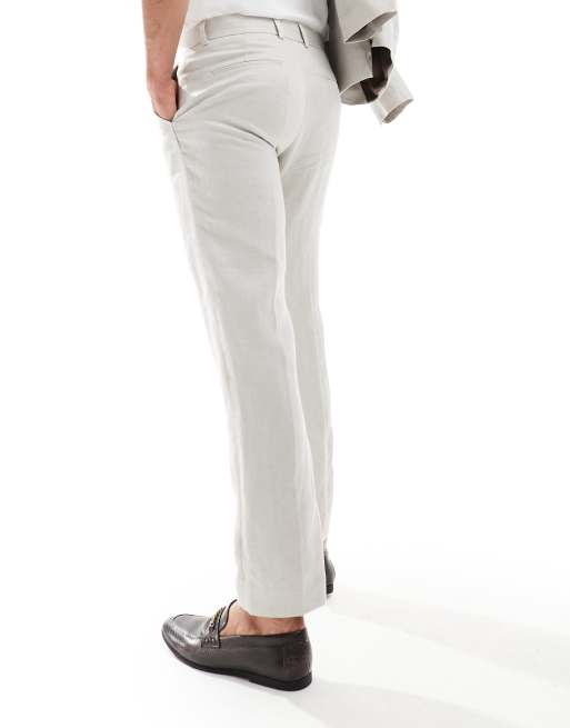 Pantalones de traje beis de mezcla de lino de Selected , 5 de 5