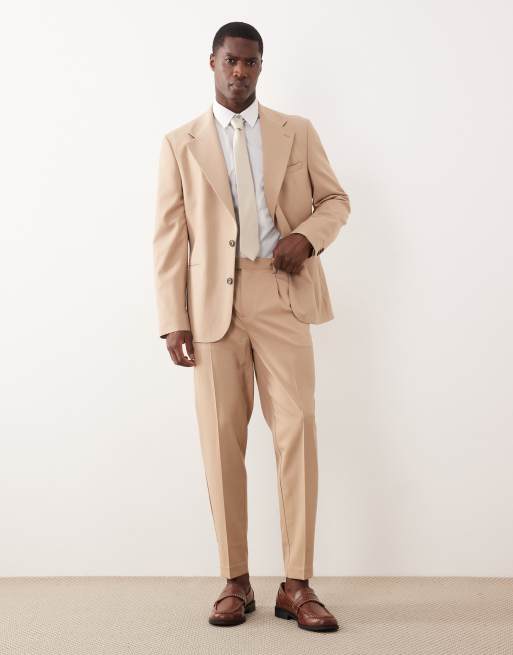 ASOS DESIGN - Traje beis veraniego de corte slim de 100% lana, 3 de 3
