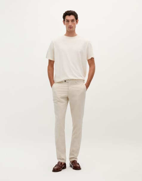 Pantalones de traje blanco hueso de mezcla de lino Duomo de Scalpers - view 1