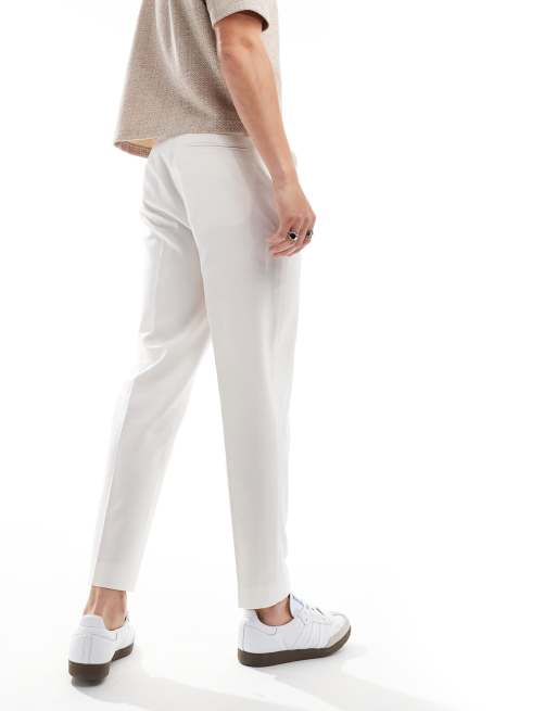 Pantalones de traje blancos de corte tapered de ASOS DESIGN, 3 de 5