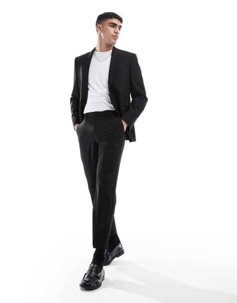Pantalones de traje capri negros de corte recto de ASOS DESIGN - view 1
