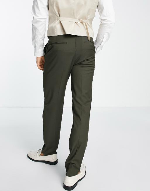 Pantalones de traje caquis de corte slim de ASOS DESIGN, 2 de 4