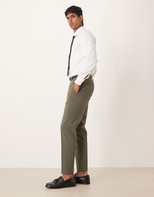 Pantalones de traje caquis de corte tapered de ASOS DESIGN, 3 de 5