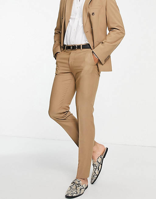 Es barato código postal cáncer Pantalones de traje color camel de corte slim de ASOS DESIGN | ASOS
