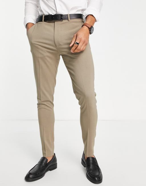 Pantalones de traje color piedra de corte superpitillo Mix & Match de ASOS DESIGN
