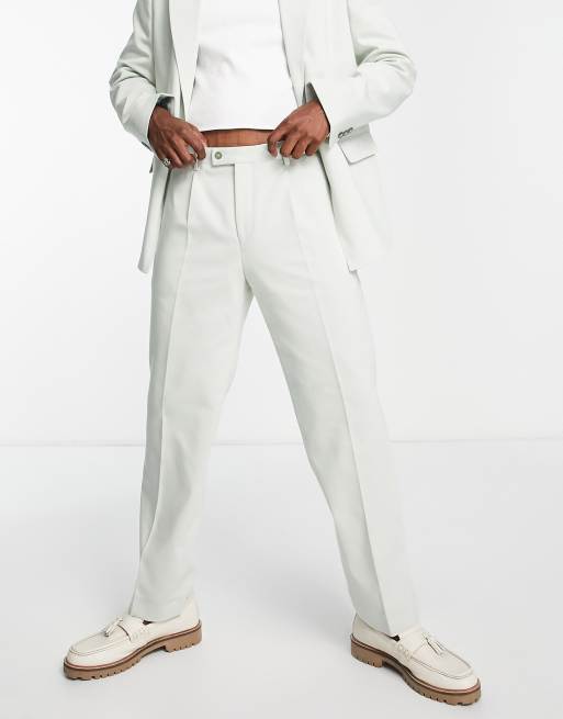 Pantalones de traje color salvia de corte recto holgado Pierre de Viggo