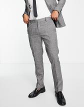 Pantalones de traje gris medio de corte pitillo exclusivos de New