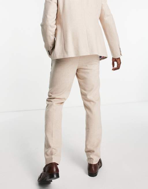Pantalones de traje de corte slim de tweed de mezcla de lana de Harry Brown Wedding, 2 de 4