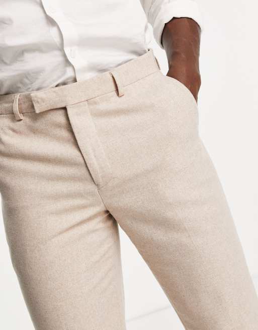 Pantalones de traje de corte slim de tweed de mezcla de lana de Harry Brown Wedding, 3 de 4