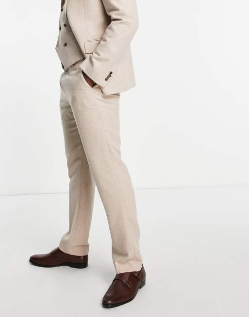 Pantalones de traje de corte slim de tweed de mezcla de lana de Harry Brown Wedding, 4 de 4