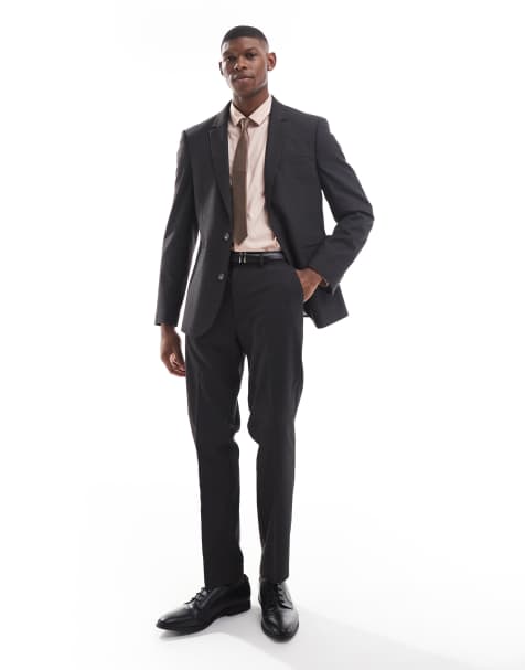 Pantalones de traje de corte slim en antracita de ASOS DESIGN - view 1
