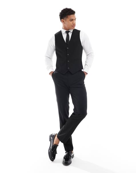 Pantalones de traje de corte slim en negro de ASOS DESIGN - view 1