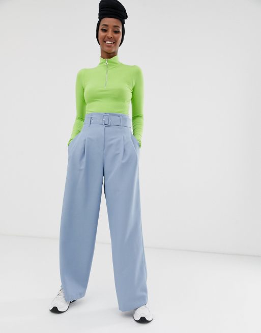 Traje extragrande de americana y pantalones de pernera ancha en azul pastel de ASOS DESIGN, 3 de 3