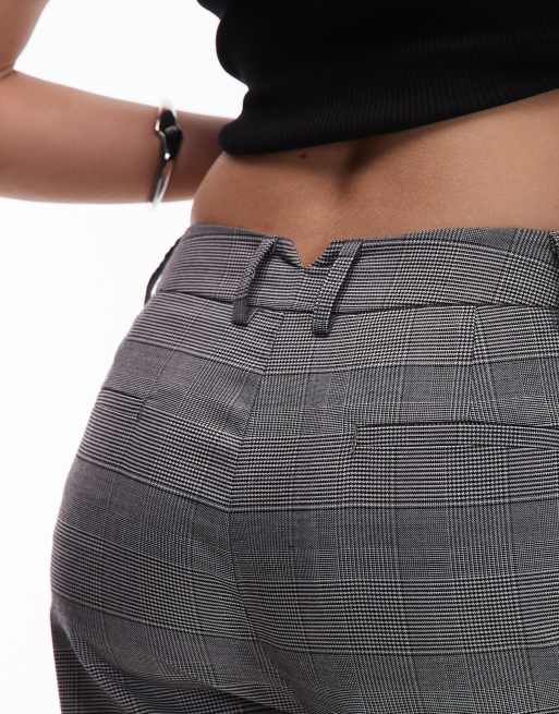 Pantalones de traje de sastre a cuadros monocromáticos de pernera recta holgada y talle alto de ASOS DESIGN, 4 de 4