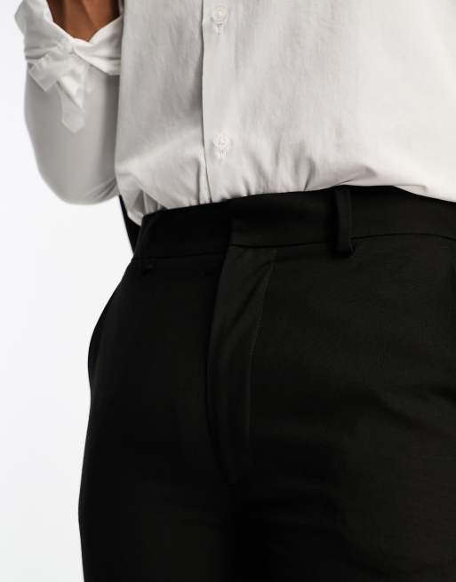 Pantalones de traje estilo esmoquin ajustados en negro de ASOS DESIGN, 4 de 5