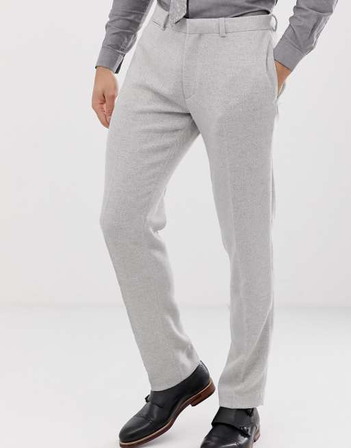 Traje entallado en sarga gris hielo de ASOS DESIGN Wedding, 3 de 4