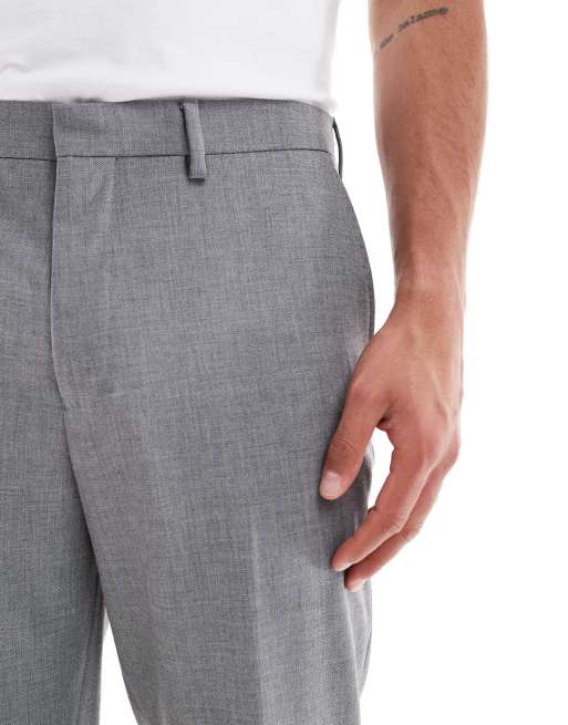Pantalones de traje grises de corte estándar de mezcla de lana de Jack & Jones, 2 de 5