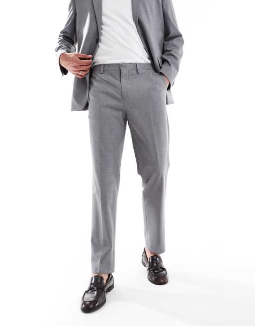 Pantalones de traje grises de corte estándar de mezcla de lana de Jack & Jones, 3 de 5