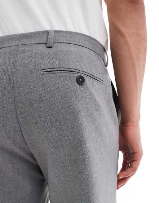 Pantalones de traje grises de corte estándar de mezcla de lana de Jack & Jones, 4 de 5