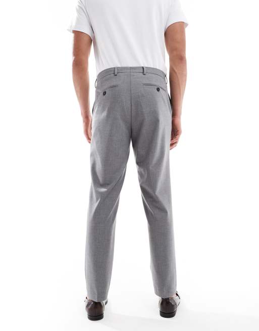 Pantalones de traje grises de corte estándar de mezcla de lana de Jack & Jones, 5 de 5