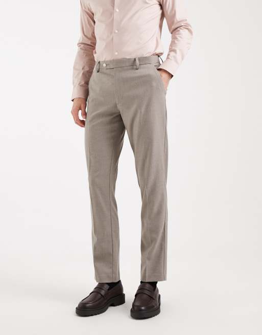 Pantalones de traje grises de corte slim de franela de ASOS DESIGN, 2 de 5