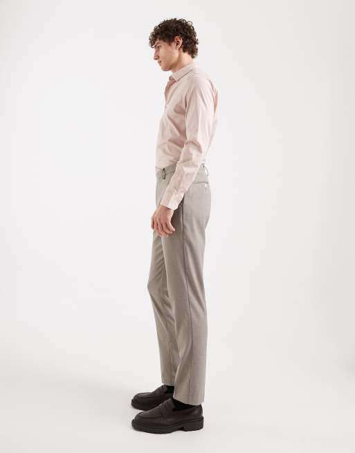 Pantalones de traje grises de corte slim de franela de ASOS DESIGN, 3 de 5