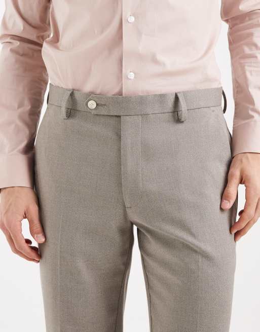 Pantalones de traje grises de corte slim de franela de ASOS DESIGN, 5 de 5