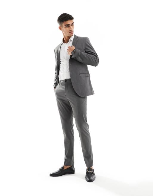 Pantalones de traje grises de corte slim de Selected Homme 