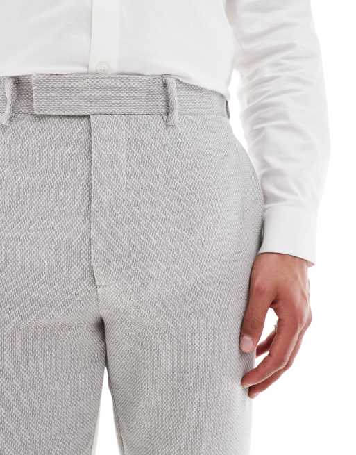 Pantalones de traje grises de corte tapered de tejido con lana de ASOS DESIGN, 2 de 5
