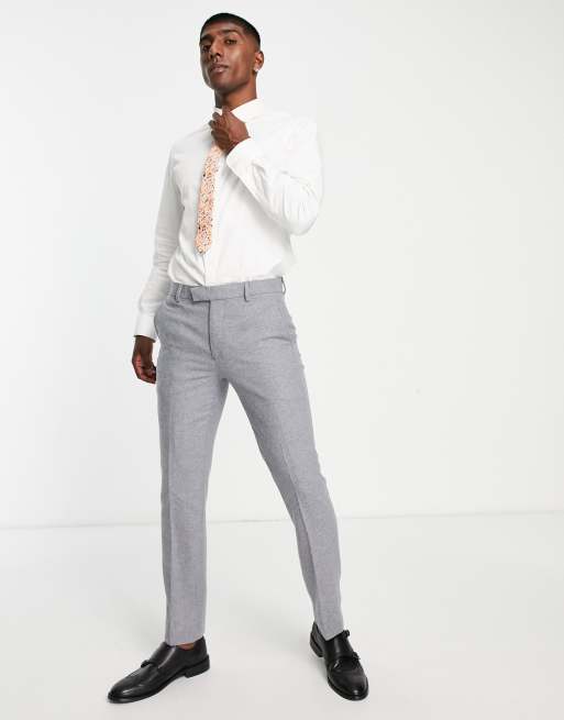 Pantalones de traje grises de tweed de Harry Brown Wedding ASOS