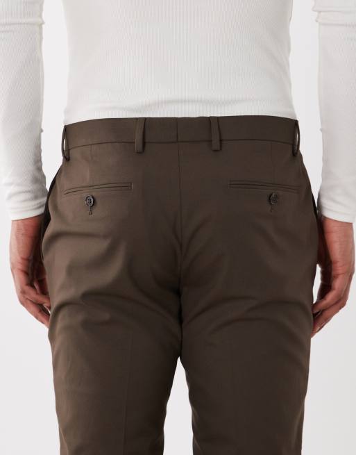 Pantalones de traje marrón oscuro de corte pitillo de ASOS DESIGN, 5 de 5