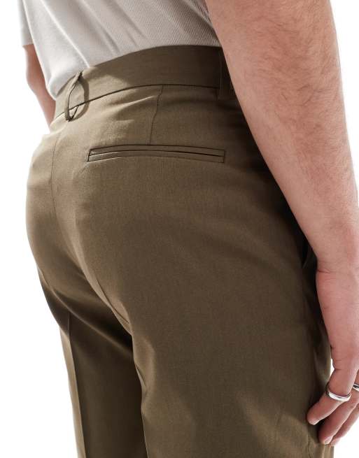 Pantalones de traje marrones de corte tapered de ASOS DESIGN, 3 de 5