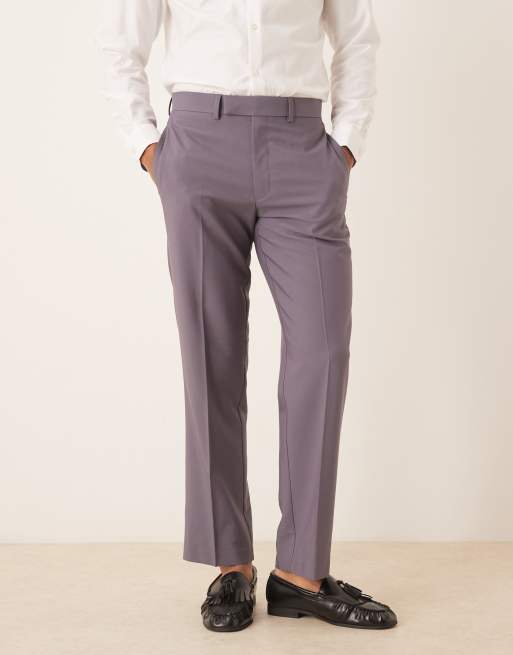 Pantalones de traje morados de pernera recta de ASOS DESIGN, 2 de 5