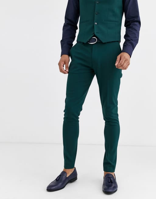 Traje muy ajustado en verde bosque de ASOS DESIGN, 3 de 4