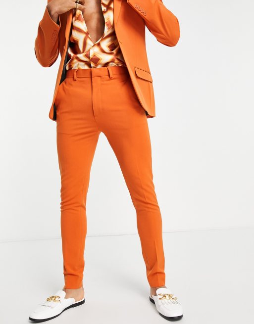 Pantalones de traje naranjas de corte superpitillo de ASOS DESIGN
