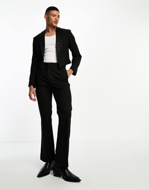 Pantalones de traje negros de corte acampanado entallado de ASOS DESIGN, 2 de 5
