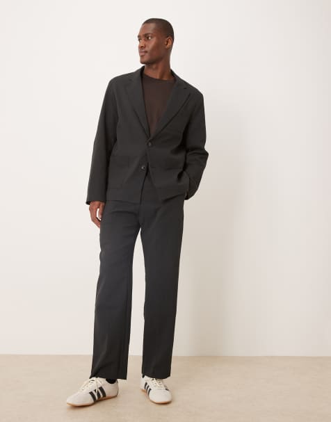 Pantalones de traje negros de corte recto de sirsaca de ASOS DESIGN - view 1