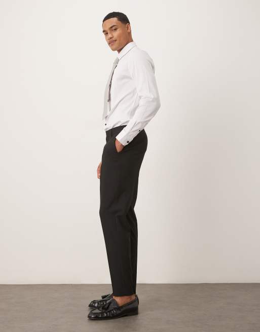 Pantalones de traje negros de corte tapered de ASOS DESIGN, 3 de 5