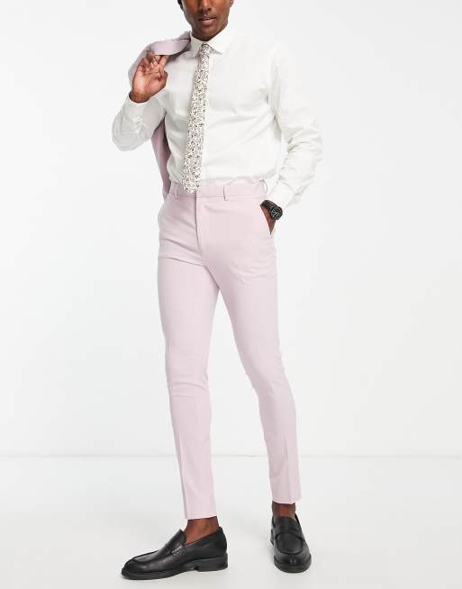 Pantalones de traje rosa claro de corte superpitillo de ASOS DESIGN | ASOS