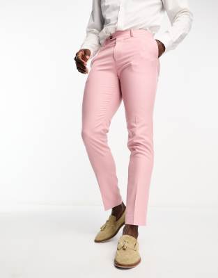 Pantalones estilo globo de sastre de vestir con talle alto de ASOS  DESIGN-Rosa 